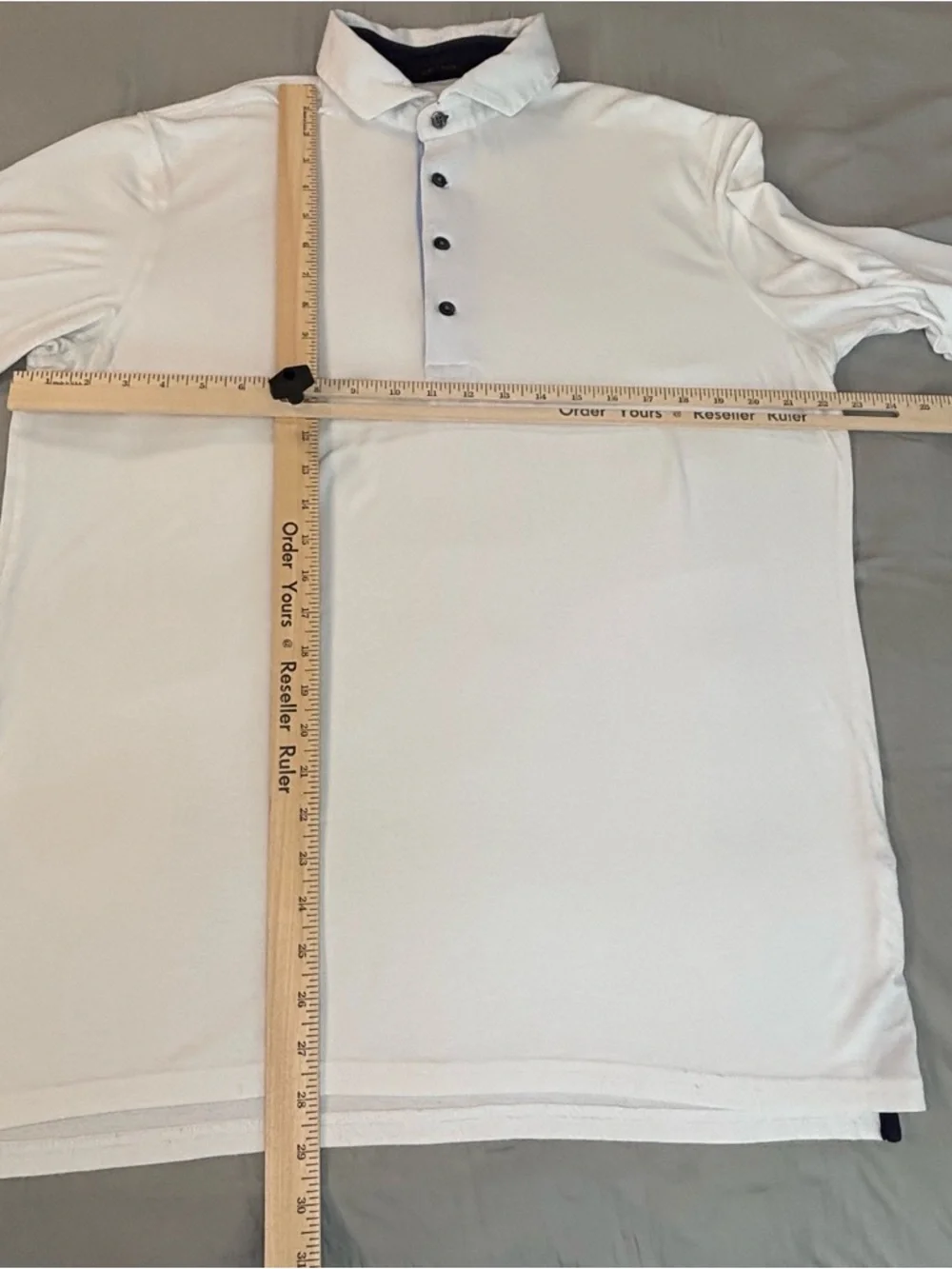 Greyson Long Sleeve Polo Shirt Men’s Large White Pima Cotton Blend - Picture 6 of 8